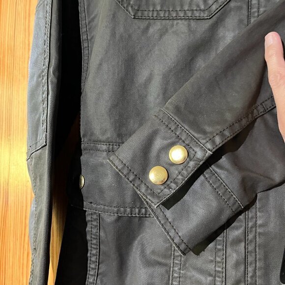 NEW J. Crew BLACK LABEL Downtown Field Utility Jacket Wax Coated Army Green - Picture 7 of 16